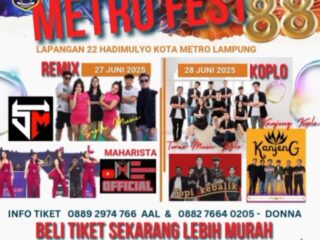 PEMKOT Kota Metro Gandeng PT. Kagumi Indonesia Hadirkan Festival Musik Dalam Rangka HUT Ke -88