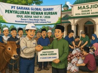 PT Sarana Global Quarry Salurkan Hewan Kurban untuk Warga 