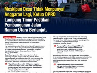 Pembangunan Jalan Raman Utara Tetap Jadi Prioritas,  Ketua DPRD Pastikan Dilanjutkan
