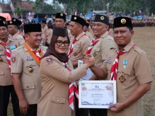 Bupati Ela Pimpin Apel Hari Pramuka ke-65 Kwarcab Lampung Timur
